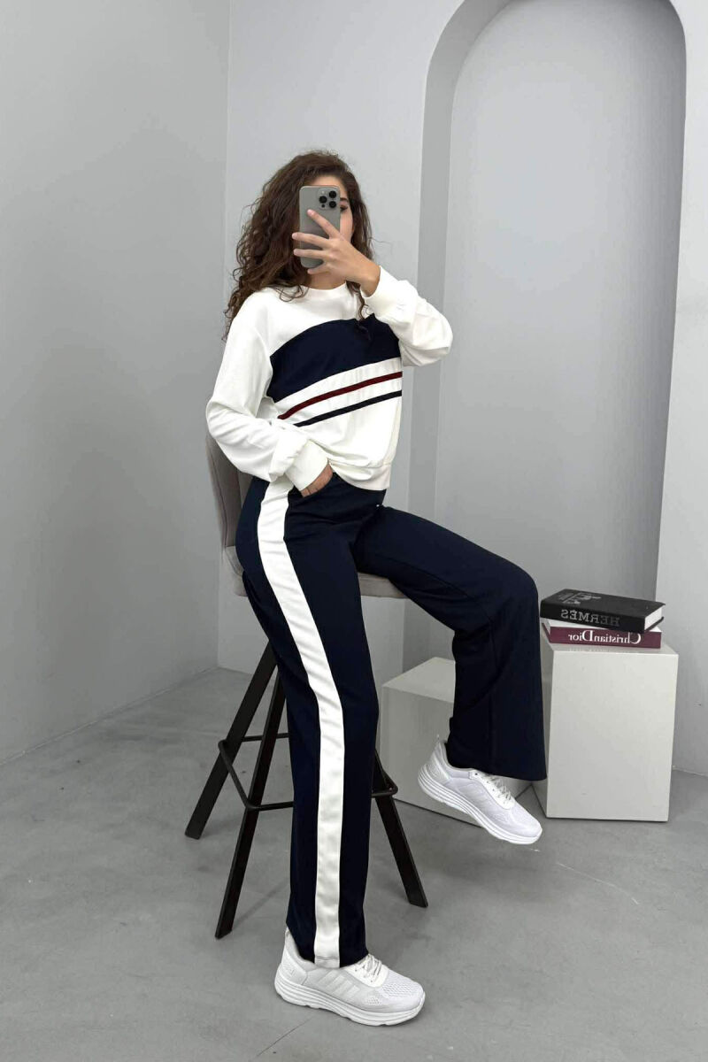 ROUND NECK SWEATSHIRT+SWEATPANTS WOMEN SET BLUE/BLU - 3