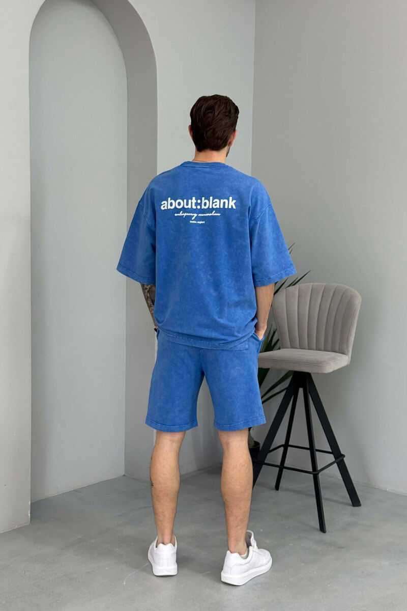 ROUND NECK T-SHIRT + SHORTS MEN SET BLUE/BLU - 4