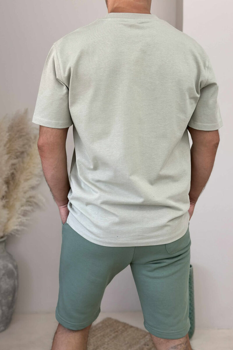 ROUND NECK T-SHIRT+SHORTS SIMPLE MEN SET MINT/MENTE - 4