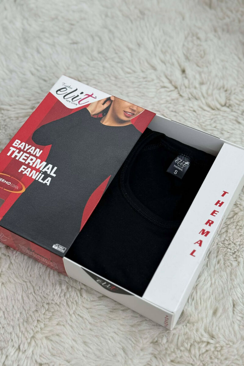 ROUND NECK THERMAL BLOUSE BLACK/ E ZEZE - 1