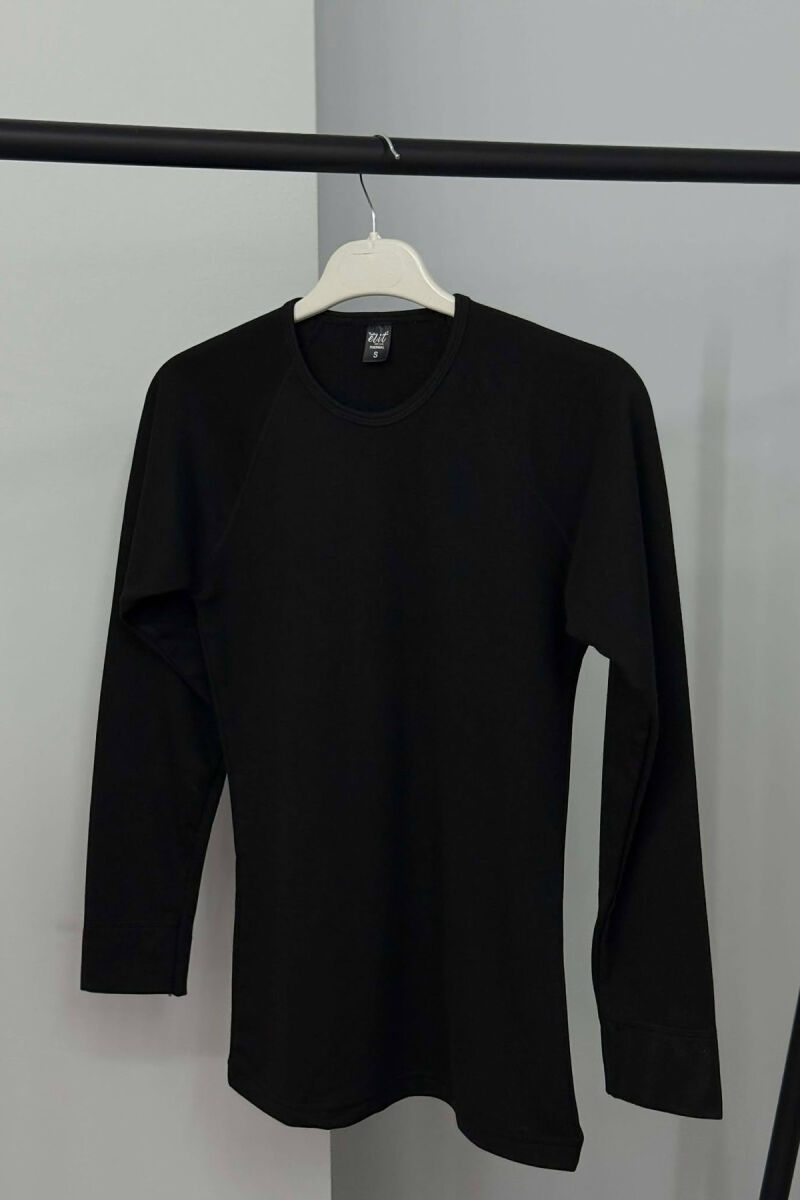 ROUND NECK THERMAL BLOUSE BLACK/ E ZEZE - 8