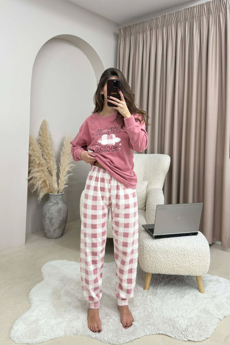 ROUND NECK WARM SWEATSHIRT+SWEATPANTS WOMEN PYJAMAS POWDER/PUDER - 9