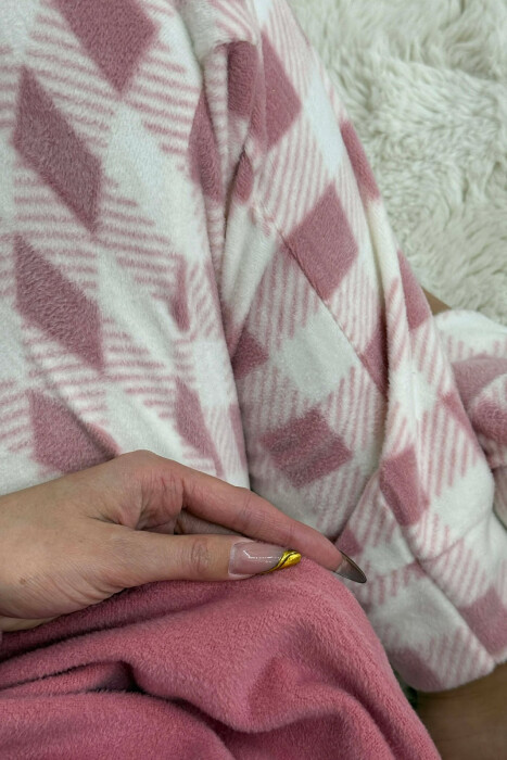 ROUND NECK WARM SWEATSHIRT+SWEATPANTS WOMEN PYJAMAS POWDER/PUDER - 8