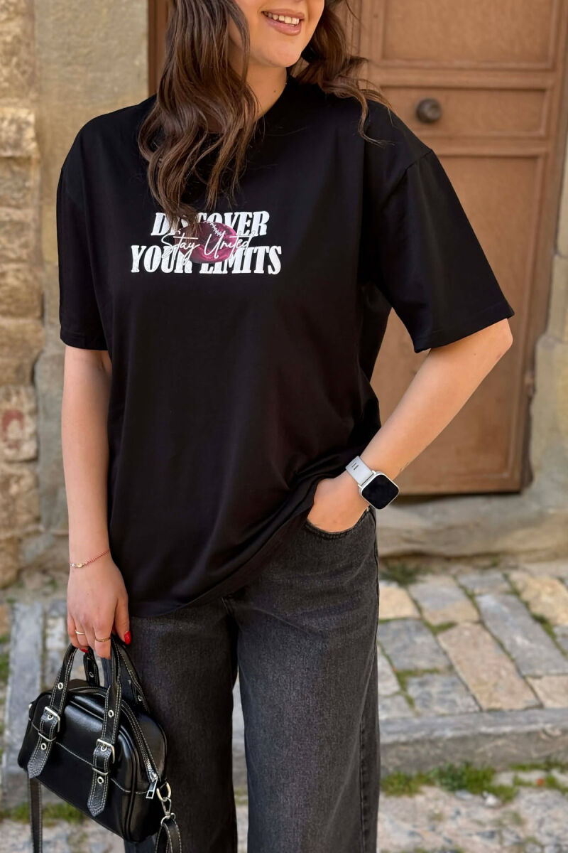 RUGBY IMAGE SIMPLE WOMEN T-SHIRT+ 6 PAIR SOCKS BLACK/ E ZEZE - 3