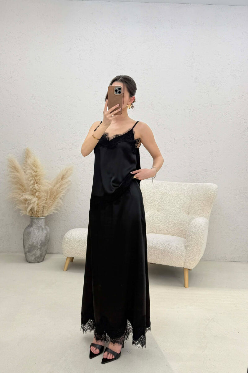 SATIN TANK TOP + SKIRT WOMAN SET BLACK/ E ZEZE - 3