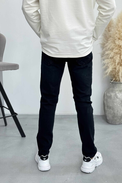 SCRATCHES ONE COLOR MEN JEANS DARK BLUE/BEE - 4