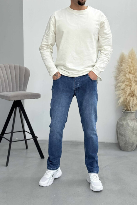 XHINSE ME GËRVISHTJE TË THJESHTA PËR MESHKUJ NË NGJYRË BLU - KLAUDIO FASHION