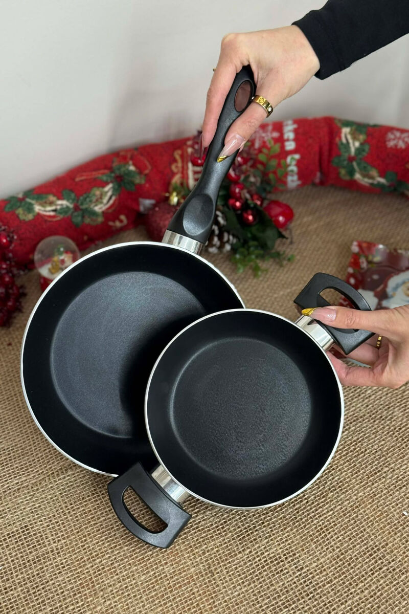 SET DY PJESËSH TIGAN PËR SERVIRJE 16CM+TIGAN PËR SKUQJE 20CM NË NGJYRËN GRI - 7