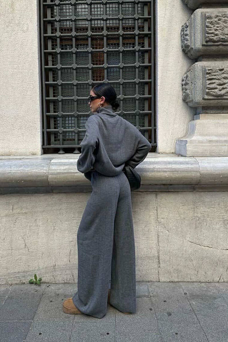 SET GOLF+PANTALLONA PËR FEMRA NË NGJYRËN GRI - 3