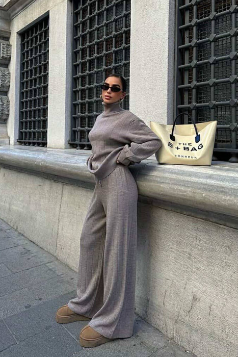 SET GOLF+PANTALLONA PËR FEMRA NË NGJYRËN KAFE E ZBARDHUR - 5