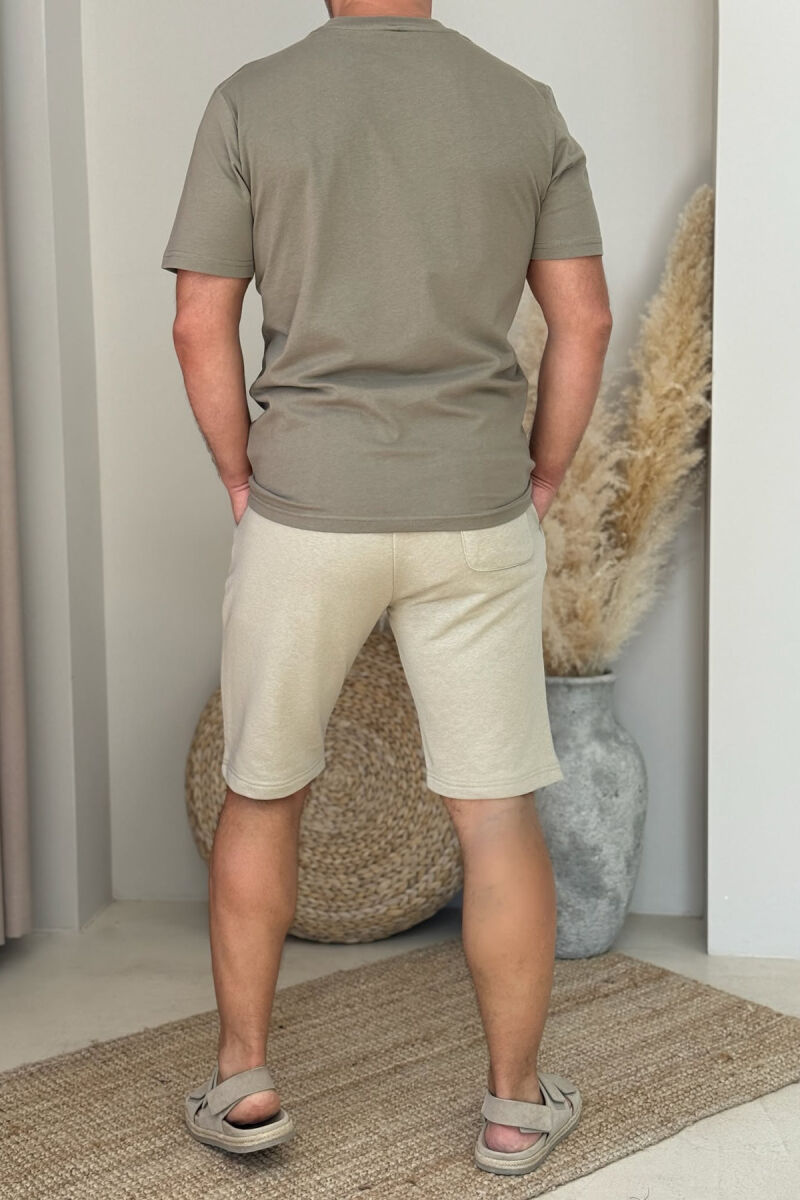 SET I THJESHTË T-SHIRT+PANTALLONA TË SHKURTRA PËR MESHKUJ NË NGJYRËN ULLI - 3