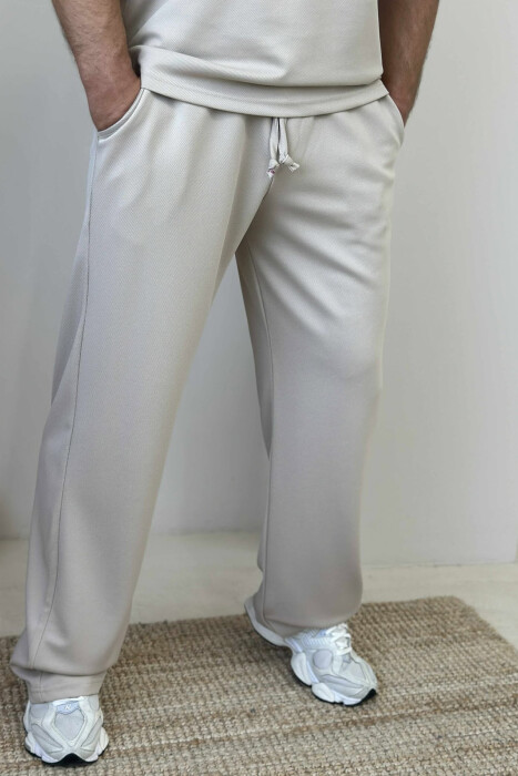 SET I THJESHTË T-SHIRT+TUTA PËR MESHKUJ NË NGJYRËN E BEZHË - 3