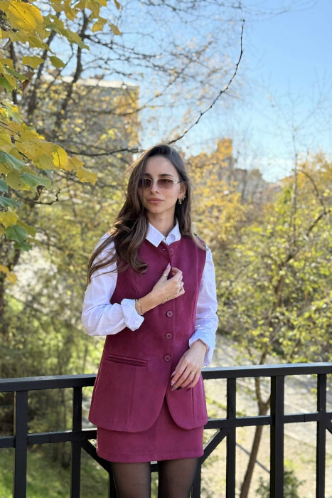 SET I THJESHTË NJË NGJYRËSH JELEK+FUND PËR FEMRA NË NGJYRË VISHNJË - 3