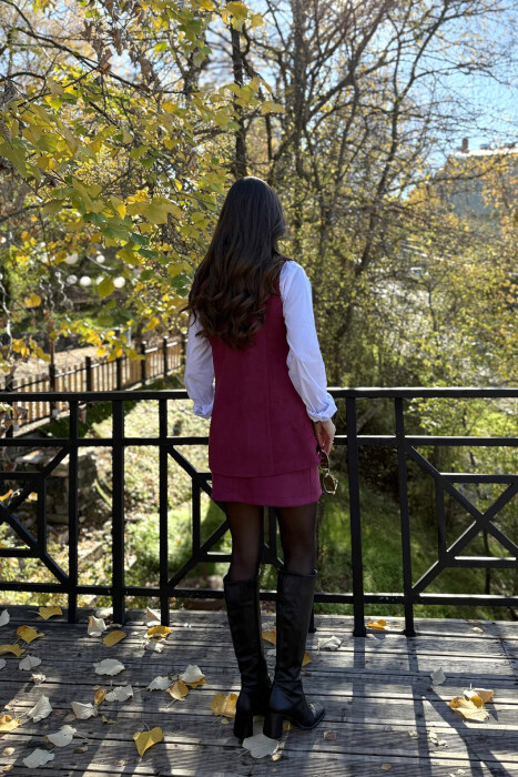 SET I THJESHTË NJË NGJYRËSH JELEK+FUND PËR FEMRA NË NGJYRË VISHNJË - 4