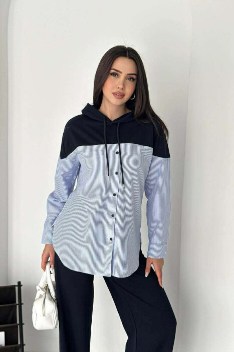 ST KEMISHE ME KAPUÇ + PANTALLONA PER FEMRA NE NGJYRE BLU - 2