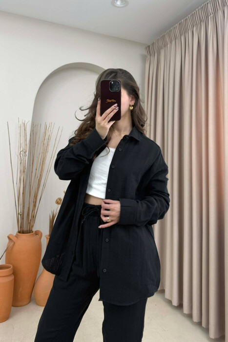 SET KEMISHE ME MENGE TE GJATA + PANTALLONA PER FEMRA NE NGJYRE TE ZEZE - 2