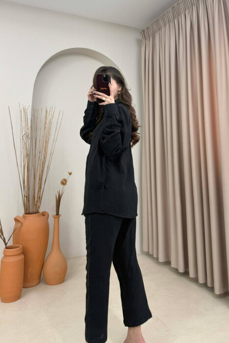 SET KEMISHE ME MENGE TE GJATA + PANTALLONA PER FEMRA NE NGJYRE TE ZEZE - 4