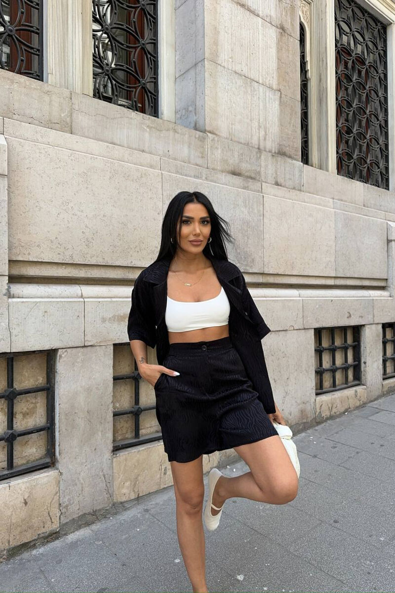 SET KEMISHE+PANTALLONA TE SHKURTA PER FEMRA NE NGJYRE TE ZEZE - 4