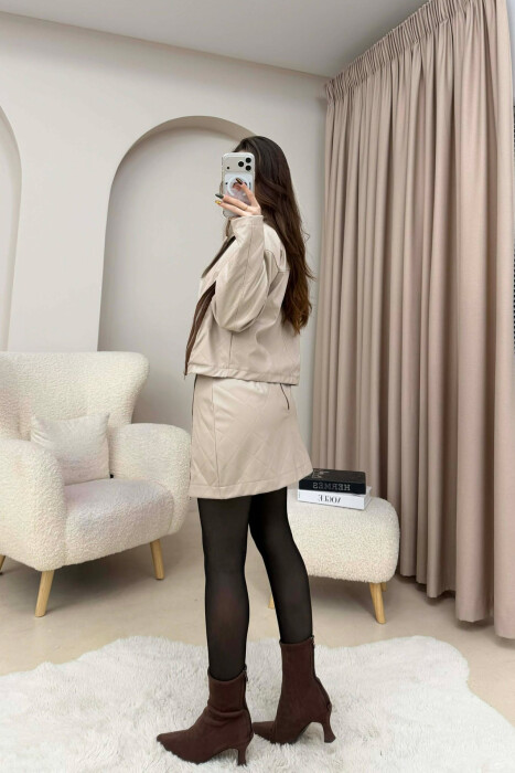 SET LEKURE XHAKETE ME DETAJE ZINXHIRASH + FUND PER FEMRA NE NGJYRE BEZHE - 2