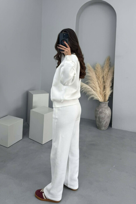 SET ME PUSH BLUZË+TUTA ME SHKRIME PËR FEMRA NË NGJYRË TË BARDHË - 3