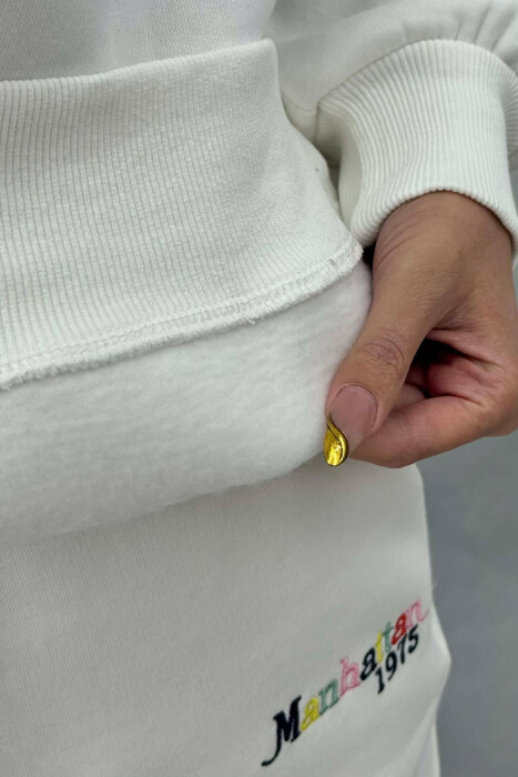 SET ME PUSH BLUZË+TUTA ME SHKRIME PËR FEMRA NË NGJYRË TË BARDHË - 5