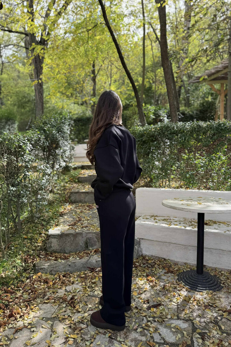 SET ME PUSH BLUZË+TUTA ME SHKRIME PËR FEMRA NË NGJYRË TË ZEZË - 6