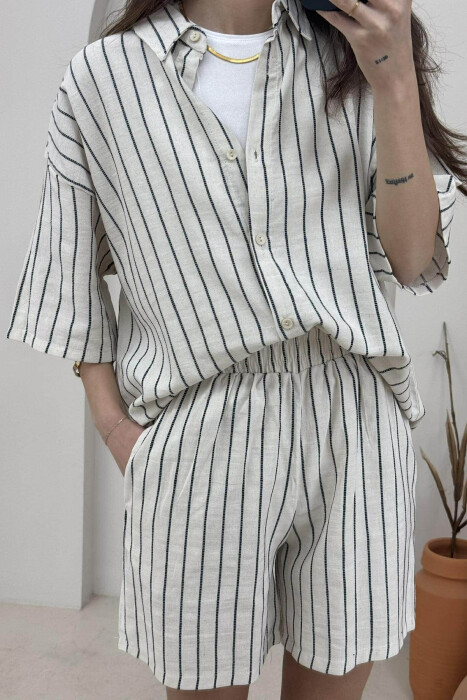 SET ME VIJA PËR FEMRA NË NGJYRËN KREM DHE BLU E ERRËT - 3