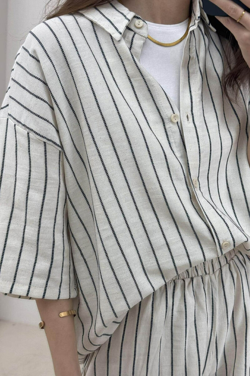 SET ME VIJA PËR FEMRA NË NGJYRËN KREM DHE BLU E ERRËT - 4