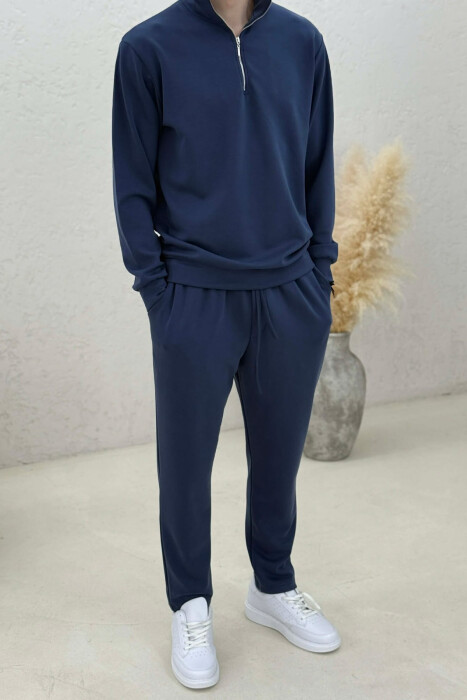 SET NJE NGJYRESH BLUZE ME ZINXHIR + TUTA PER MESHKUJ NE NGJYRE BLU - 3