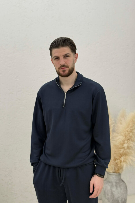 SET NJE NGJYRESH BLUZE ME ZINXHIR + TUTA PER MESHKUJ NE NGJYRE BLU TE ERRET - 2