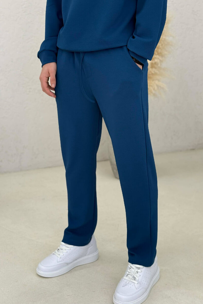 SET NJE NGJYRESH BLUZE ME ZINXHIR + TUTA PER MESHKUJ NE NGJYRE BLU - 5