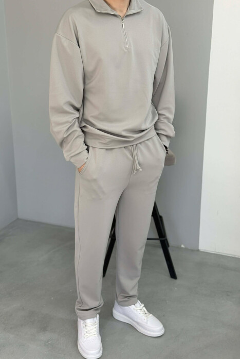 SET NJE NGJYRESH BLUZE ME ZINXHIR + TUTA PER MESHKUJ NE NGJYRE GRI - 2