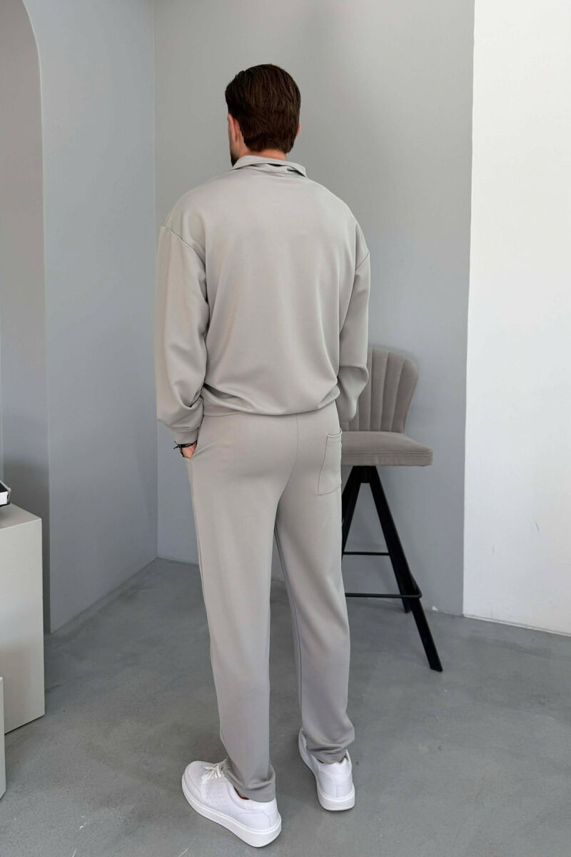 SET NJE NGJYRESH BLUZE ME ZINXHIR + TUTA PER MESHKUJ NE NGJYRE GRI - 4