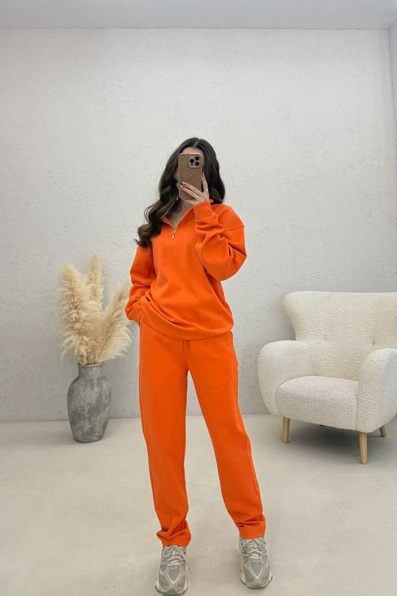 SET NJE NGJYRESH BLUZE ME ZINXHIR + TUTA PER FEMRA NE NGJYRE PORTOKALLI - 1