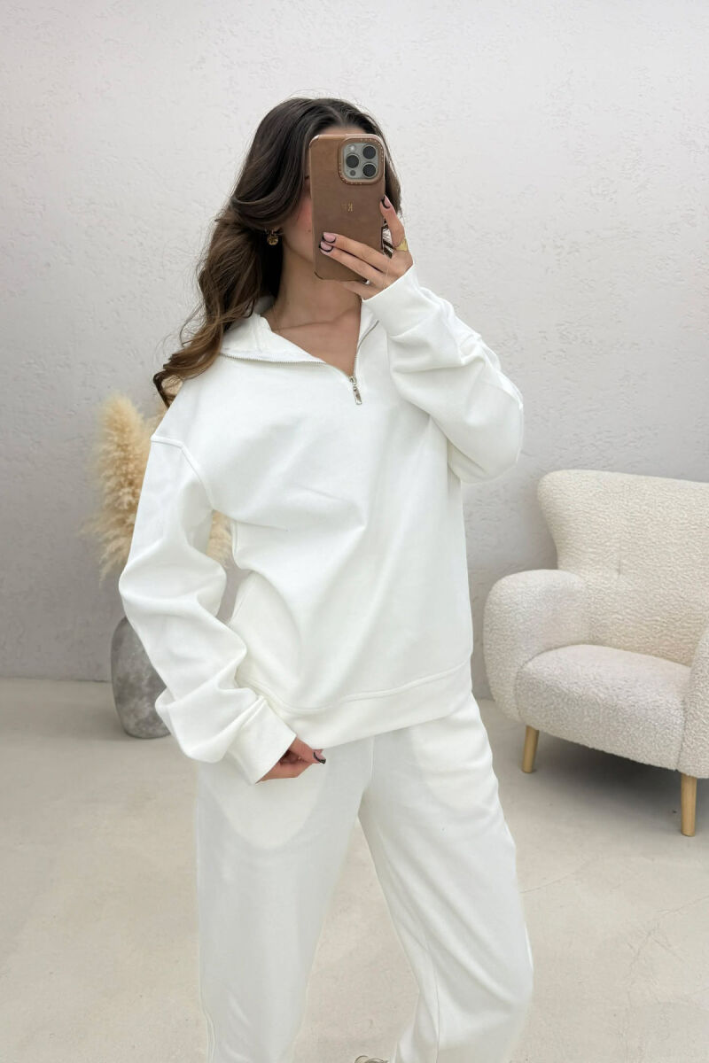 SET NJE NGJYRESH BLUZE ME ZINXHIR + TUTA PER FEMRA NE NGJYRE TE BARDHE - 2