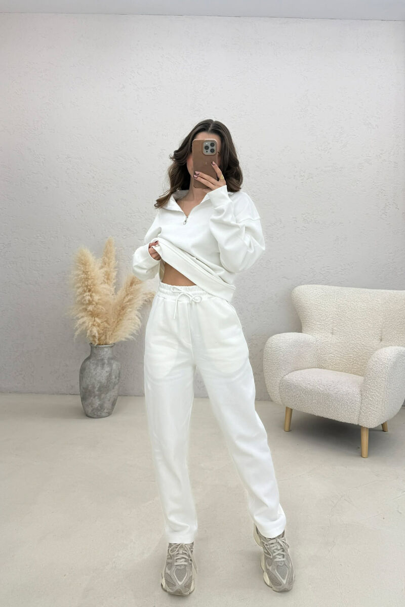 SET NJE NGJYRESH BLUZE ME ZINXHIR + TUTA PER FEMRA NE NGJYRE TE BARDHE - 3