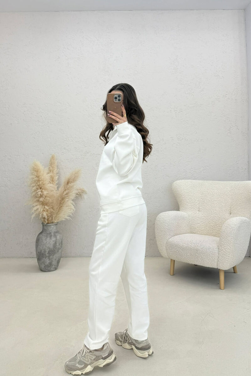 SET NJE NGJYRESH BLUZE ME ZINXHIR + TUTA PER FEMRA NE NGJYRE TE BARDHE - 5