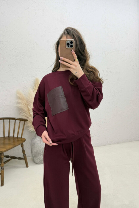 SET NJE NGJYRESH BLUZE + TUTA PER FEMRA NE NGJYRE VISHNJE - 4