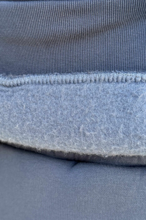 SET NJË NGJYRËSH HOODIE ME SHKRIM PARA+TUTA PËR MESHKUJ NË NGJYRË BLU - 3