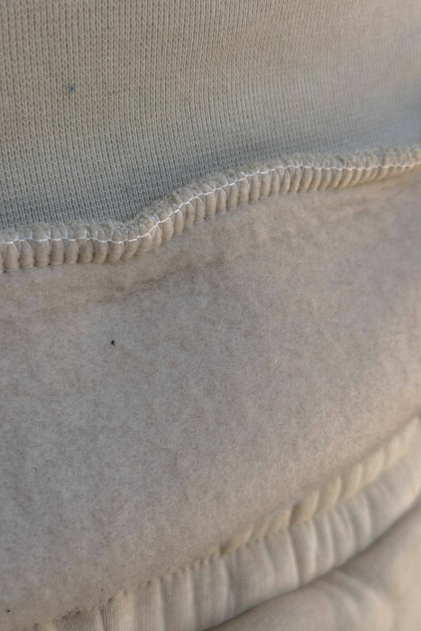 SET NJË NGJYRËSH HOODIE ME SHKRIM PARA+TUTA PËR MESHKUJ NË NGJYRË KREM - 3