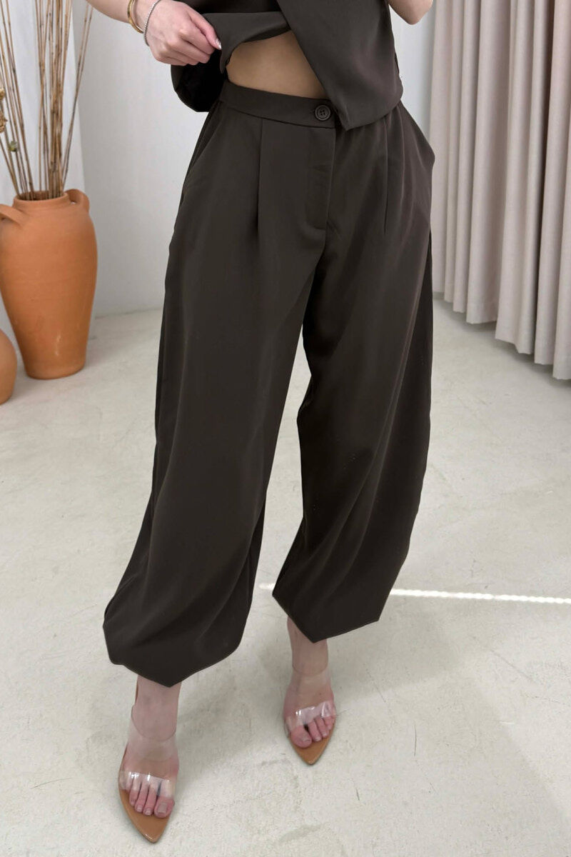 SET NJE NGJYRESH KANATJERE + PANTALLONA PER FEMRA NE NGJYRE KAFE - 2