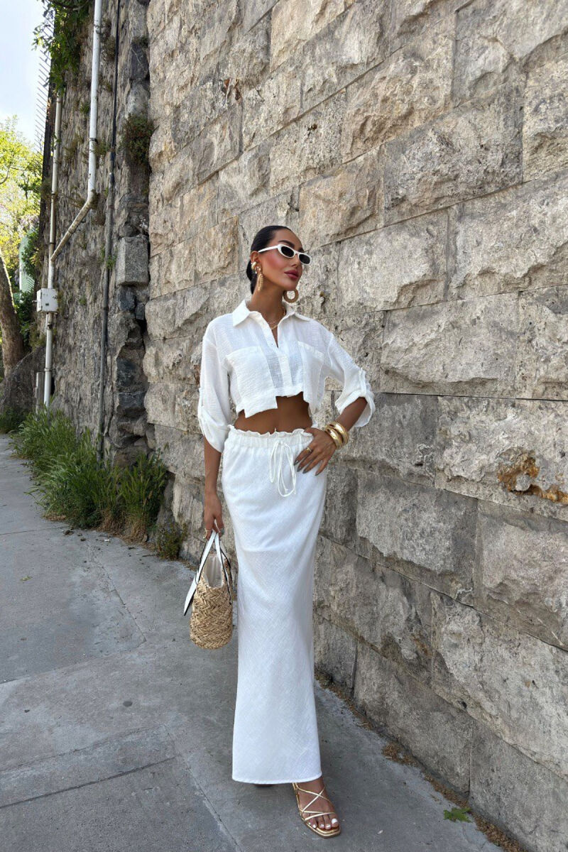 SET NJË NGJYRËSH KËMISHË+FUND PËR FEMRA NË NGJYRËN E BARDHË - 1