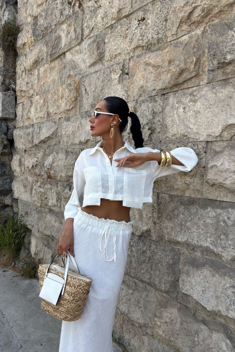 SET NJË NGJYRËSH KËMISHË+FUND PËR FEMRA NË NGJYRËN E BARDHË - 3