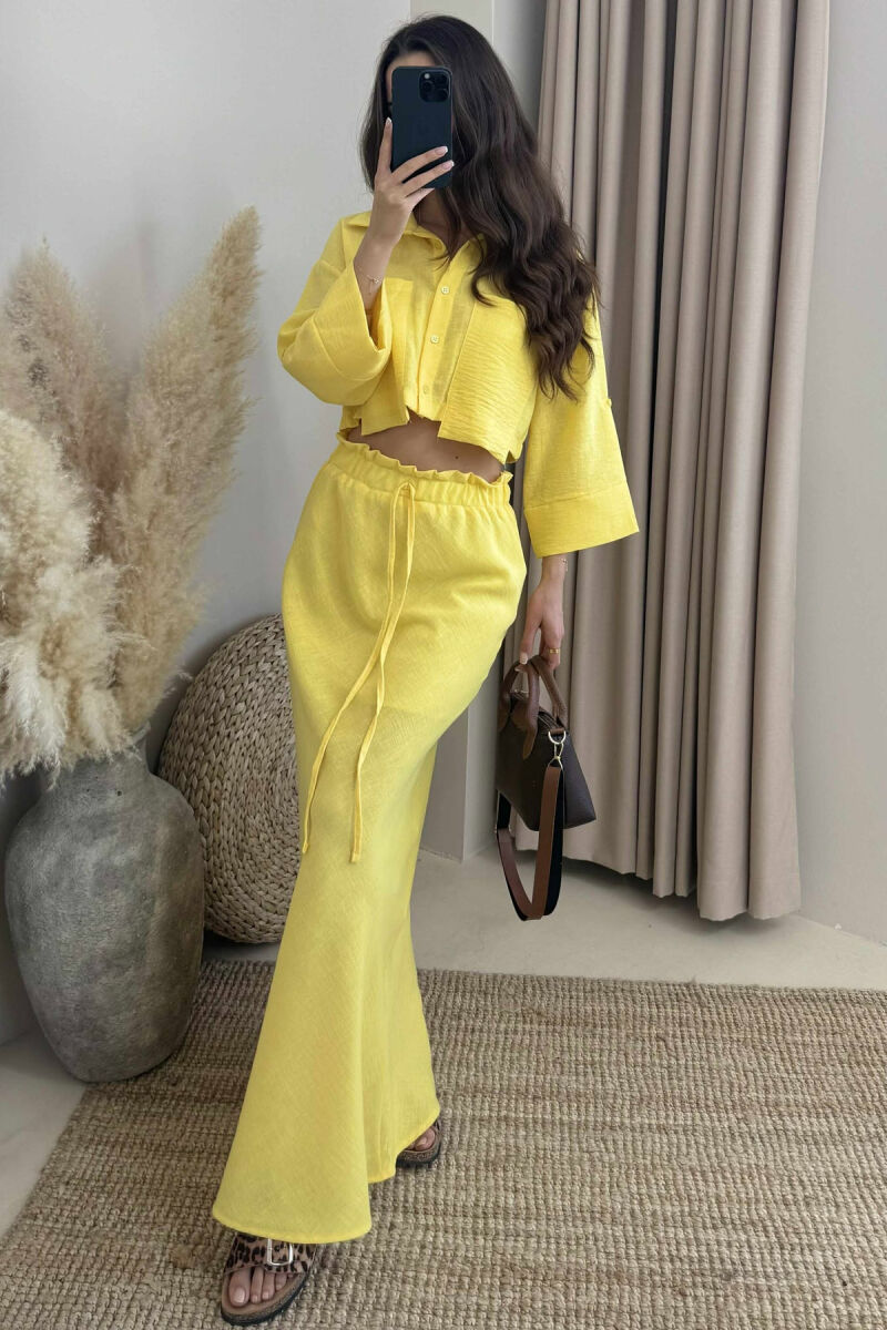 SET NJË NGJYRËSH KËMISHË+FUND PËR FEMRA NË NGJYRËN E VERDHË - 2