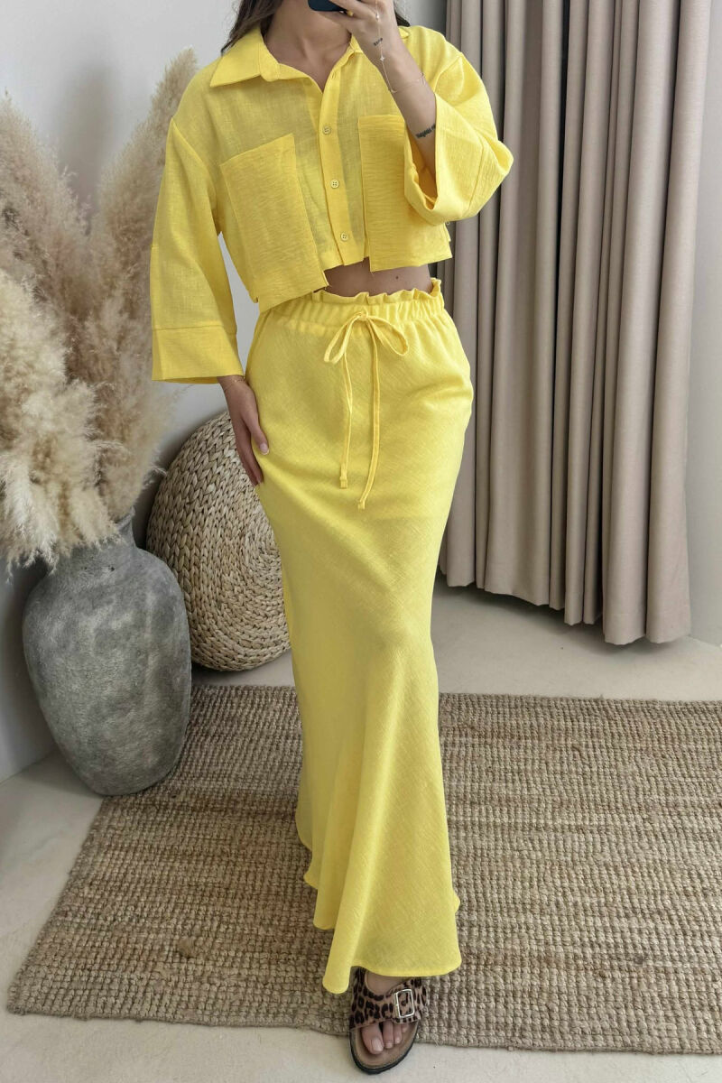 SET NJË NGJYRËSH KËMISHË+FUND PËR FEMRA NË NGJYRËN E VERDHË - 3