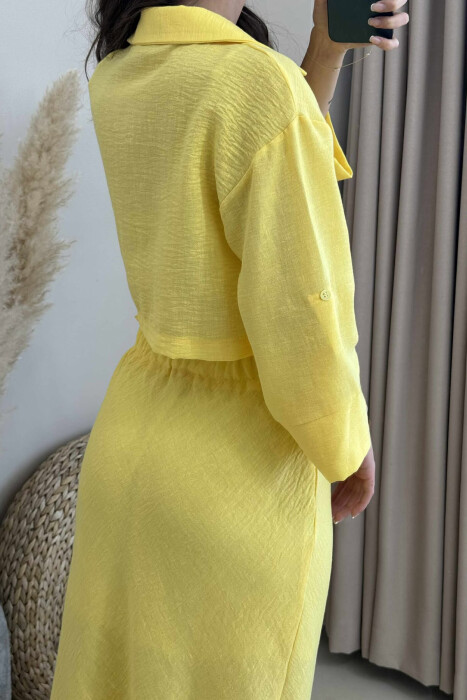 SET NJË NGJYRËSH KËMISHË+FUND PËR FEMRA NË NGJYRËN E VERDHË - 4