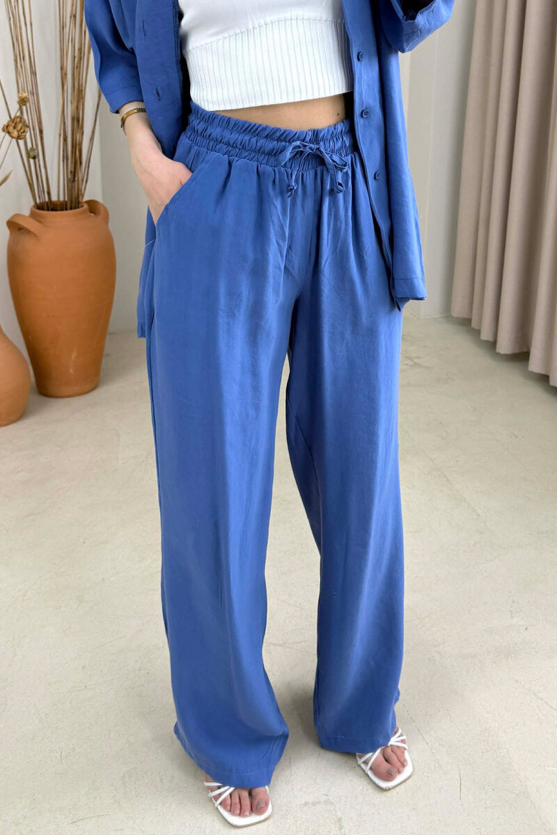 SET NJE NGJYRESH KEMISHE ME MENGE TE SHKURTRA +PANTALLONA PER FERMA NE NGJYRE BLU - 4