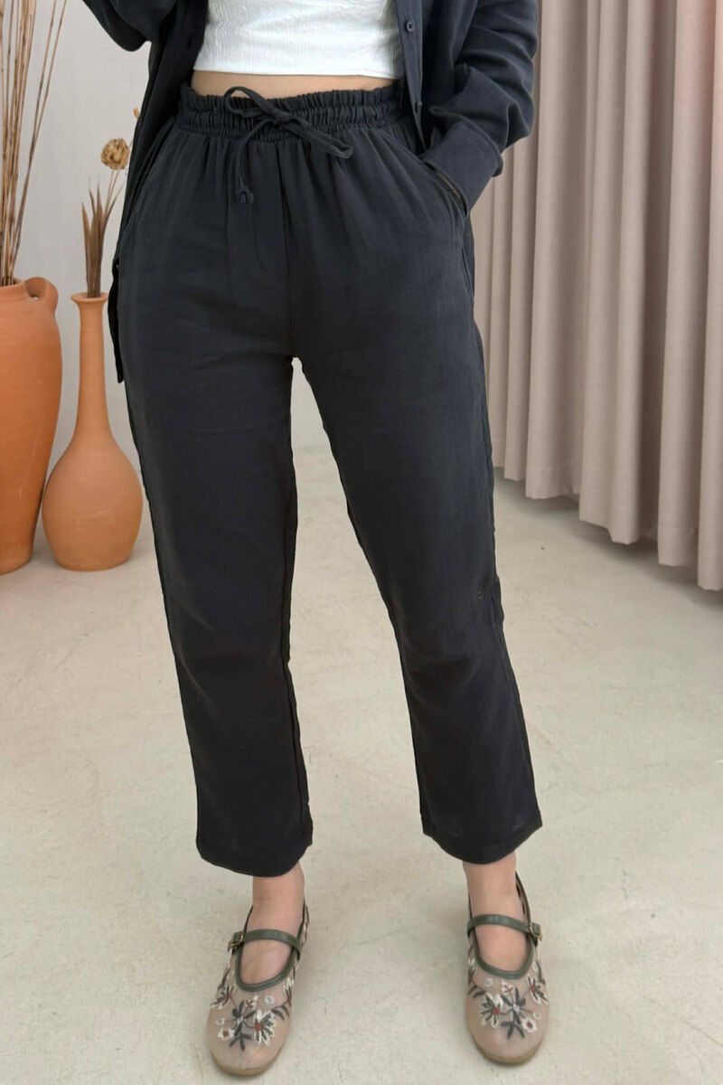 SET NJE NGJYRESH KEMISHE + PANTALLONA ME LIDHESE PER FEMRA NE NGJYRE TE ZEZE - 2