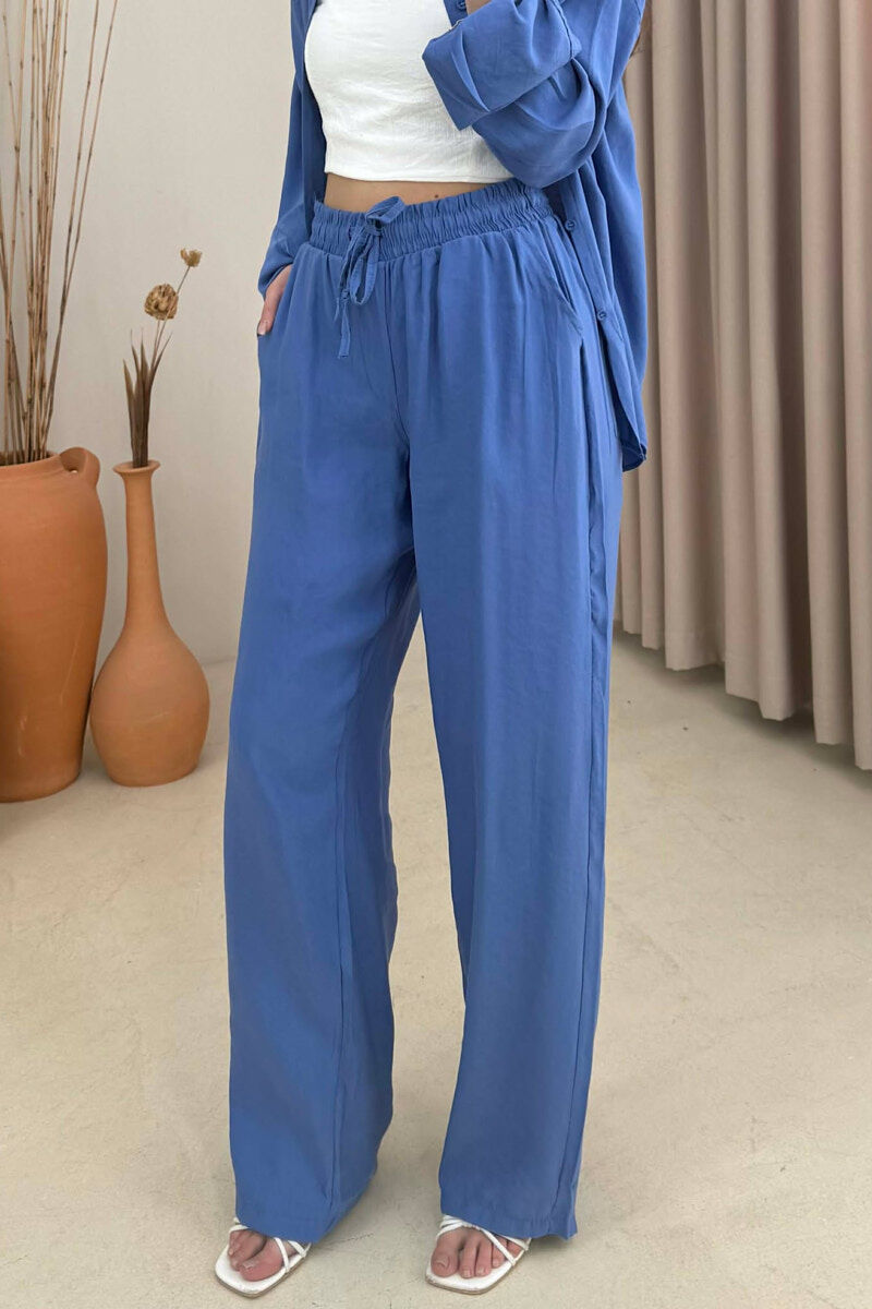 SET NJE NGJYRESH KEMISHE + PANTALLONA PER FEMRA NE NGJYRE BLU - 3