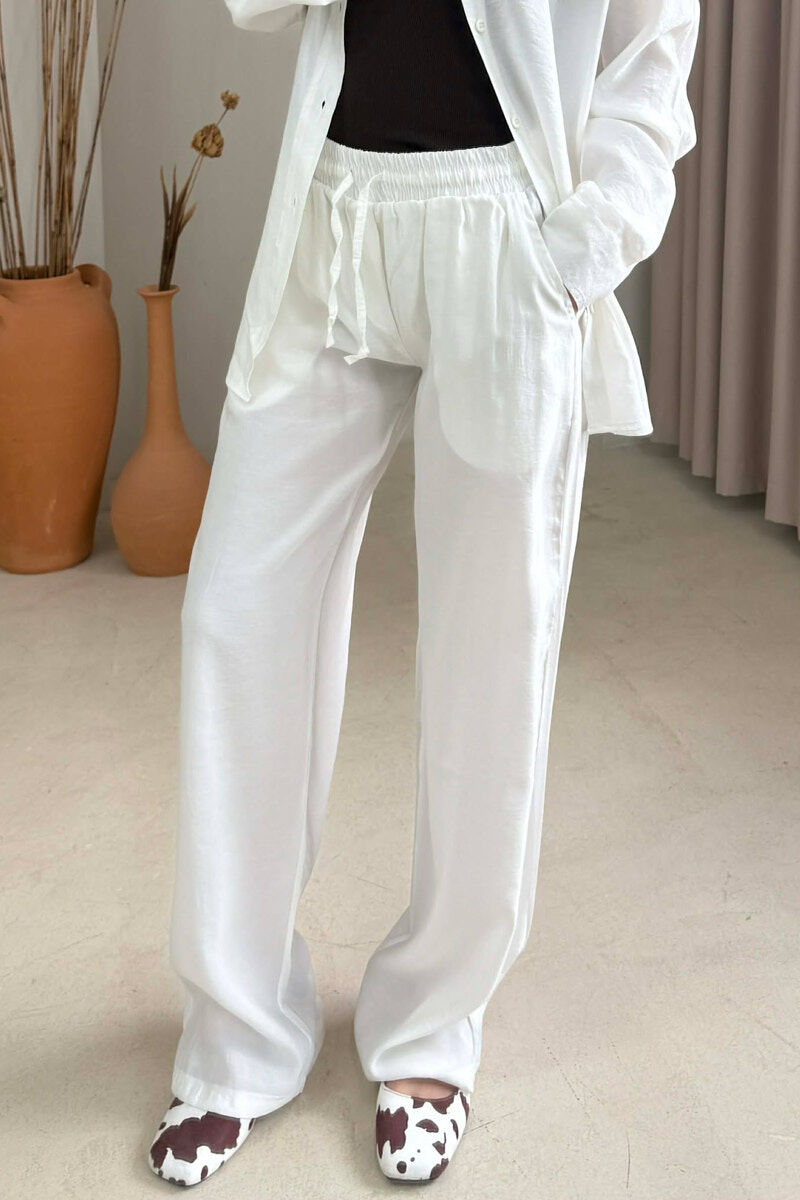 SET NJE NGJYRESH KEMISHE + PANTALLONA PER FEMRA NE NGJYRE KREM - 3